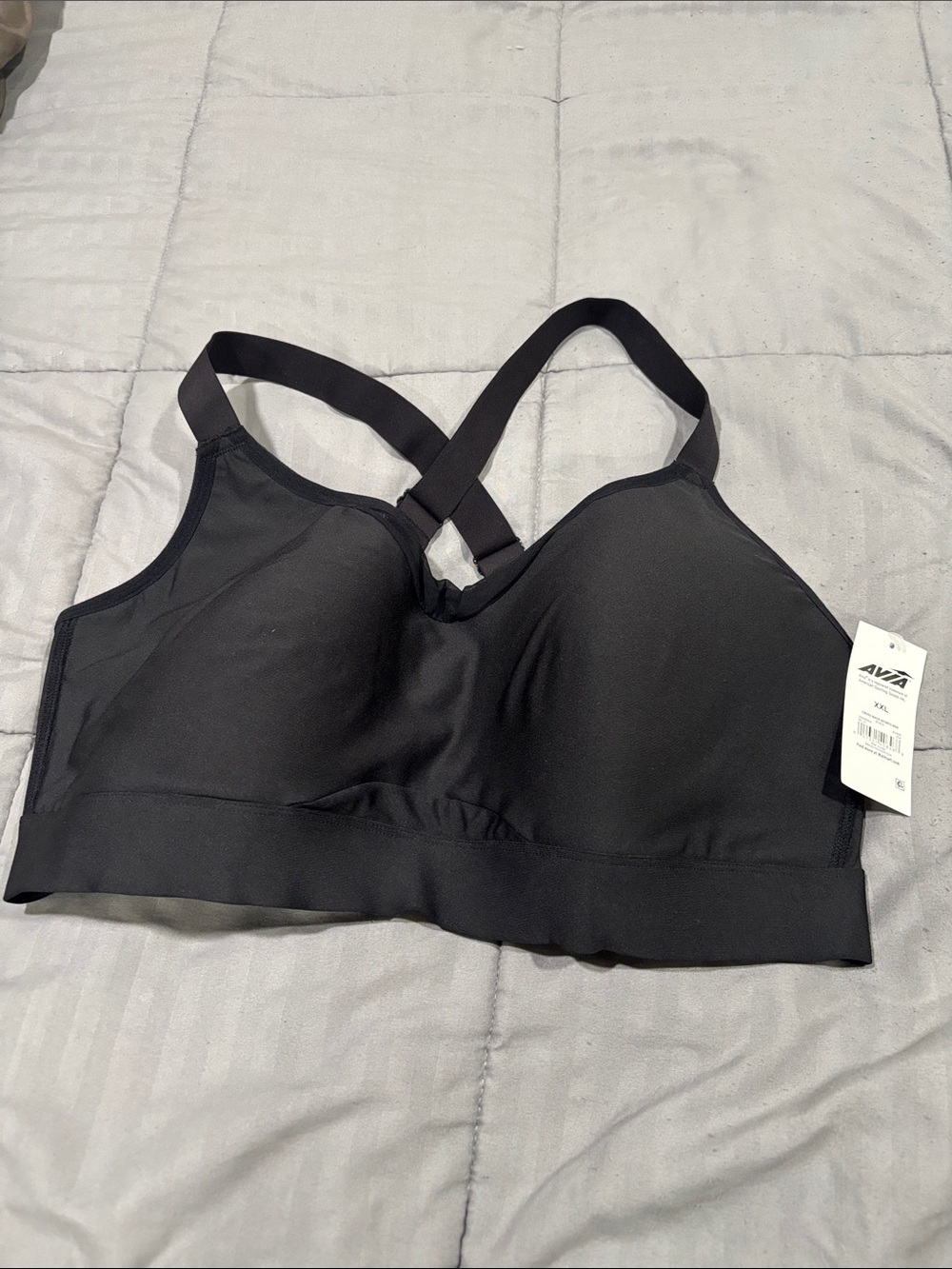 Avia Black Crisscross Light Support Sports Bra